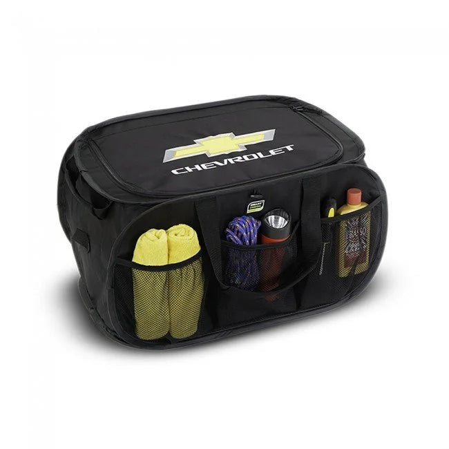 Chevrolet Gold Bowtie Pop Up Trunk Organizer - Black