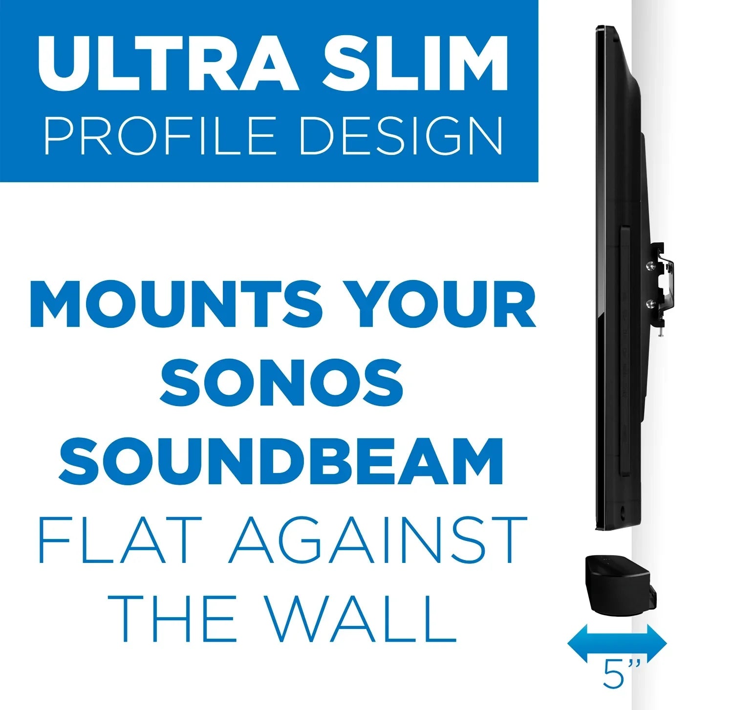 Mount-It! Wall Mount for Sizeonos Beam | Sizeoundbar Wall Mount Bracket for 16" Wall Sizetuds