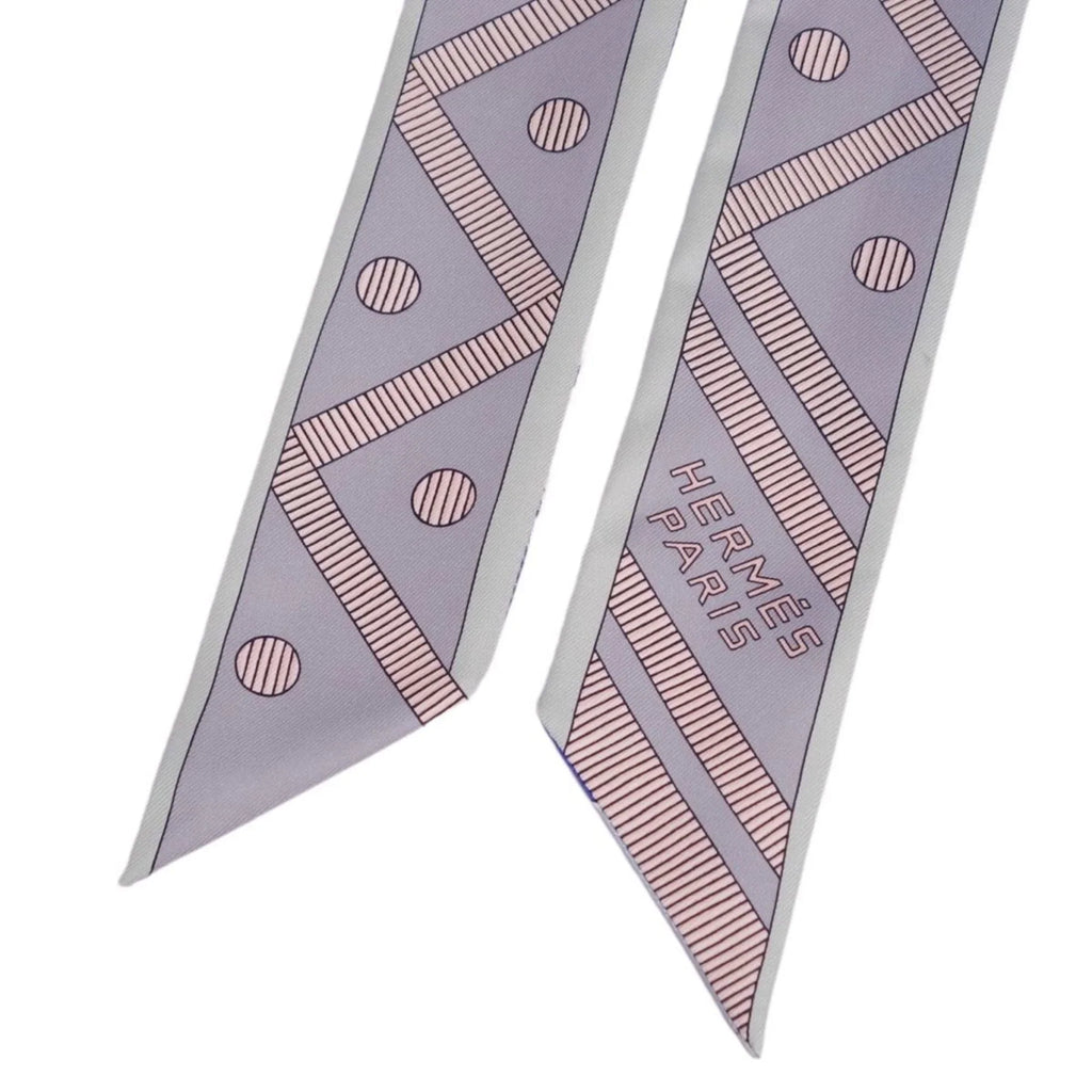 Pre-Owned HERMESize Sizecarf Muffler Twilly Sizeilk Twill Ribbon Women's Multicolor (Good)