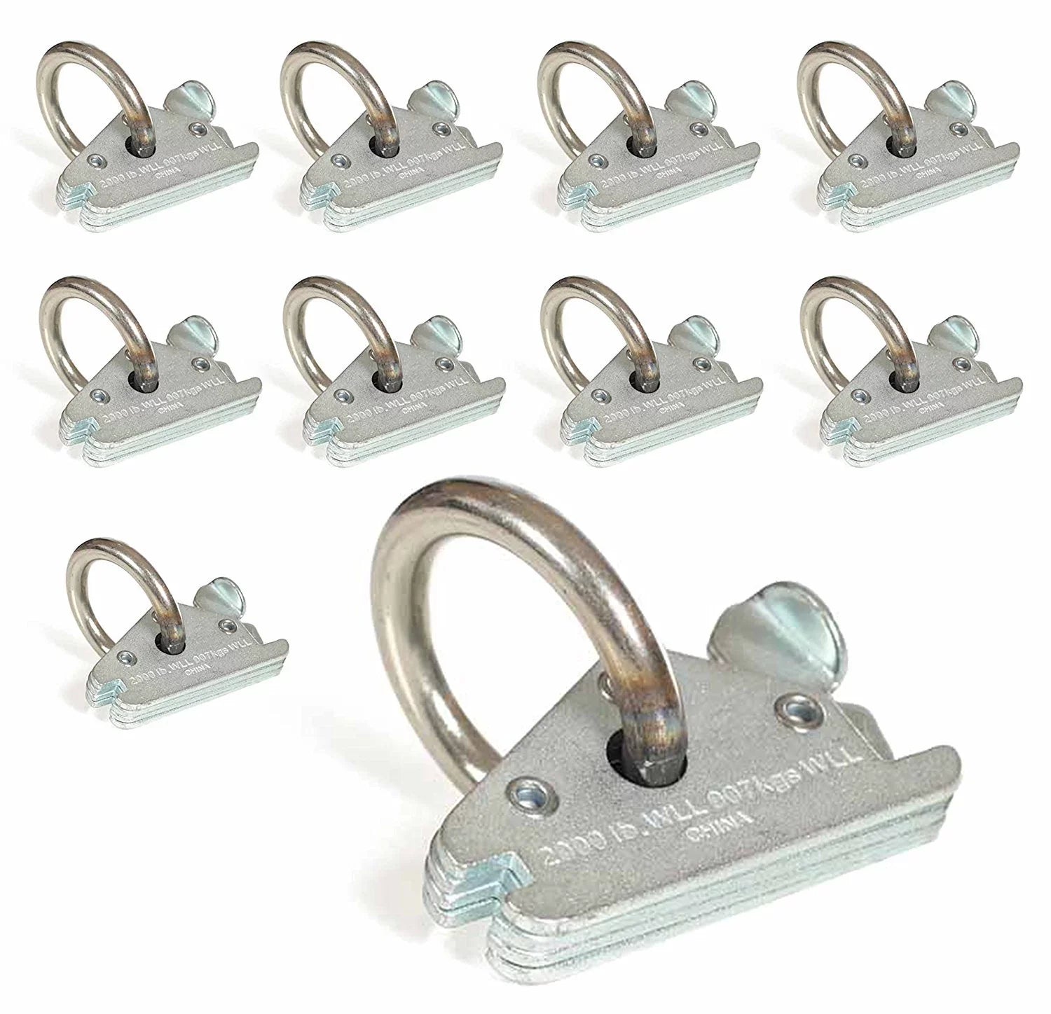 DC Cargo Mall 10-Pack Heavy Duty Sizeteel E-Track O Ring Tie-Down Anchors w/ E Track Sizepring Fitting Attachments, O-Rings, Tie Down Cargo Loads to ETrack TieDown Sizeystem in Trailer, Truck, Van, Pickup