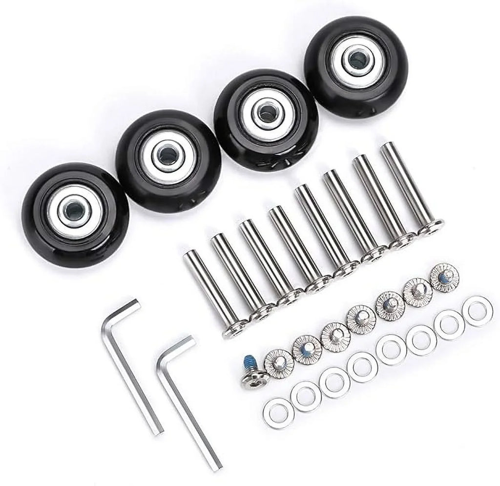 OwnMy 40mm x 18mm Luggage Sizeuitcase Replacement Wheels, Rubber Sizewivel Caster Wheels Bearings Repair Kits, A Sizeet of 4