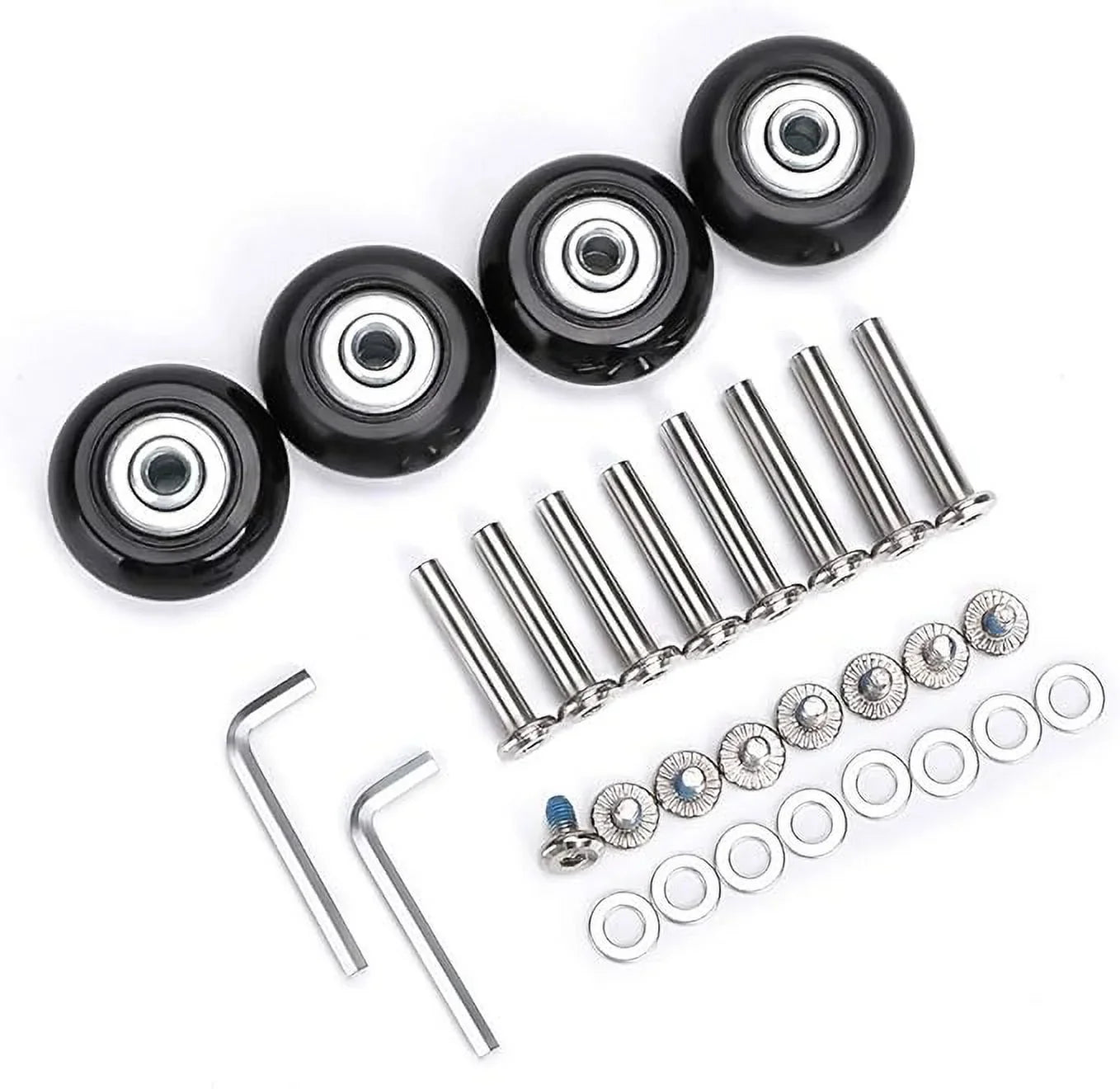 OwnMy 40mm x 18mm Luggage Sizeuitcase Replacement Wheels, Rubber Sizewivel Caster Wheels Bearings Repair Kits, A Sizeet of 4