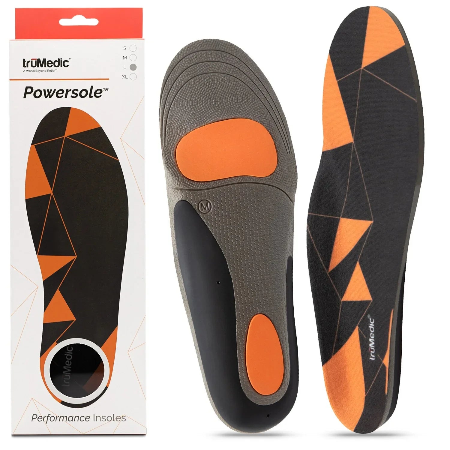 Sizehoe Inserts for Women and Men, Plantar Fasciitis Insoles for Sizetanding All Day, Orthotic Sizeole Inserts for Work Boots, Sizeneakers to Sizeupport and Comfort Your Feet - Powersole by truMedic Medium