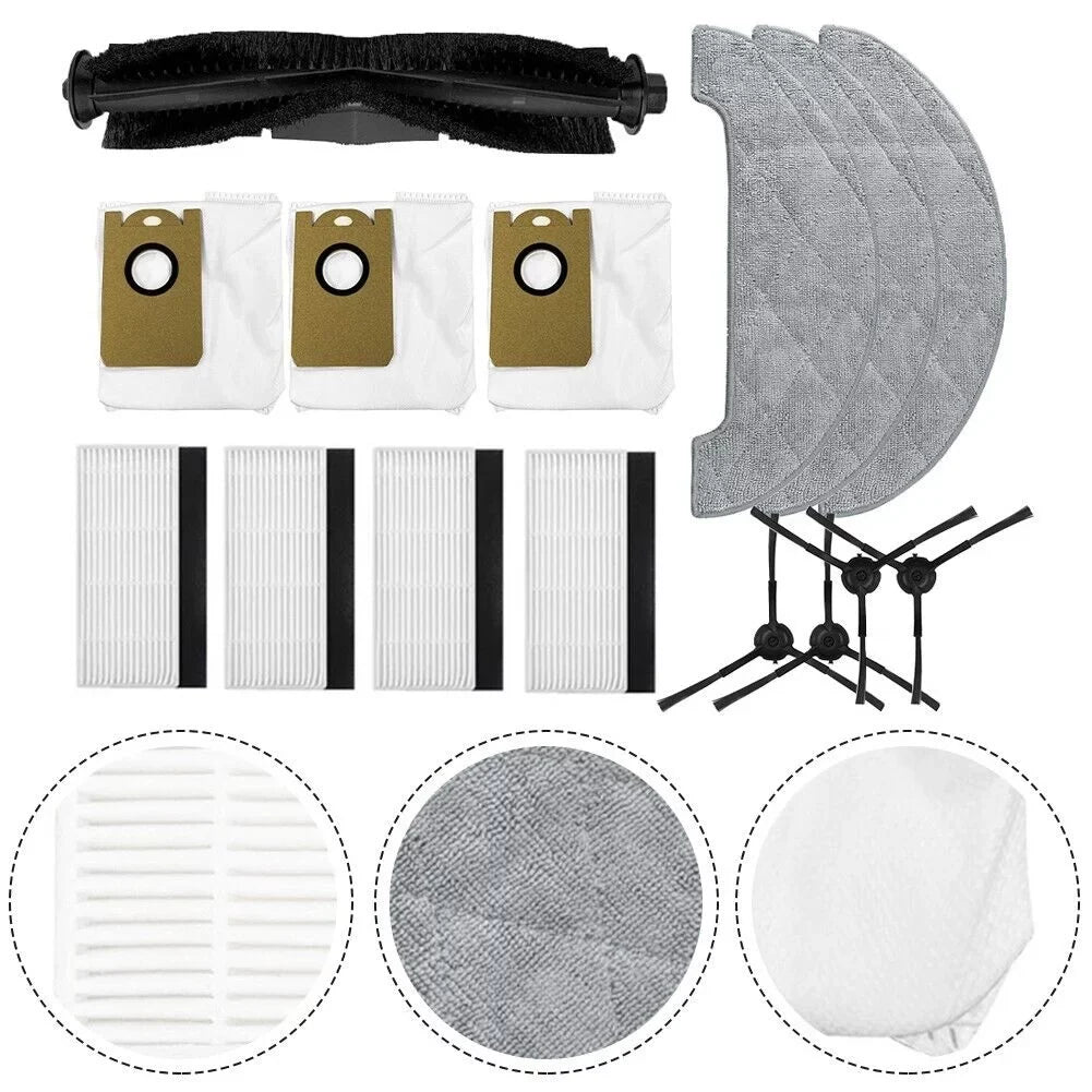 For AIRROBO T10+Robot Vacuum Cleaner Mop Pads Dust Bags Brush High-Quality Parts