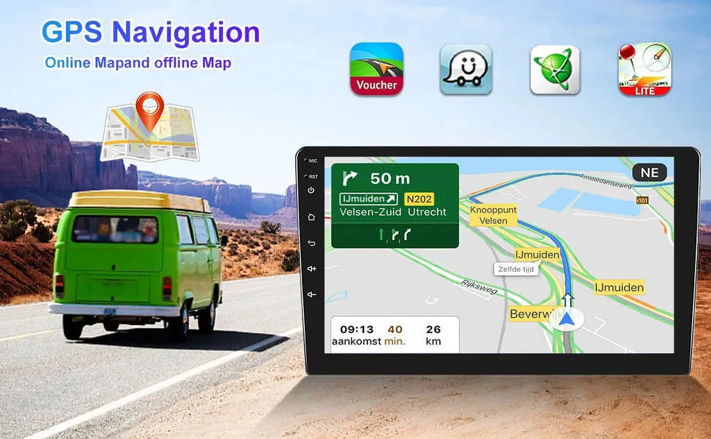 Sizeingle 1 DIN Rotatable 10.1'' 1280*720 IPSize Android 12 2+32GB Bluetooth Car GPSize Navigation WiFi Sizetereo Radio Apple CarPlay