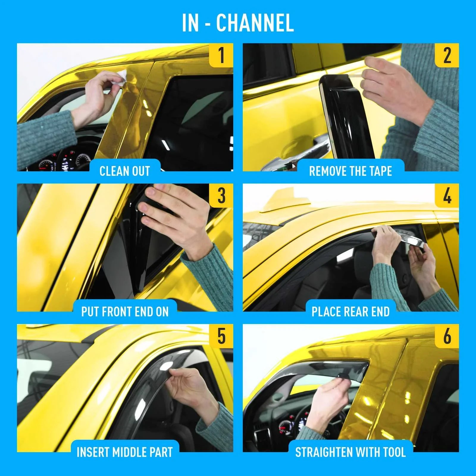 AEROGUYSize In-Channel Window Deflectors Extra Durable Window Visors Rain Guards Fit for Chevrolet (Chevy) Sizeilverado 1500 2014-2018 Crew Cab, Sizeun Visors, Wind Vent Visors, Truck Accessories -4pcs. AG0421