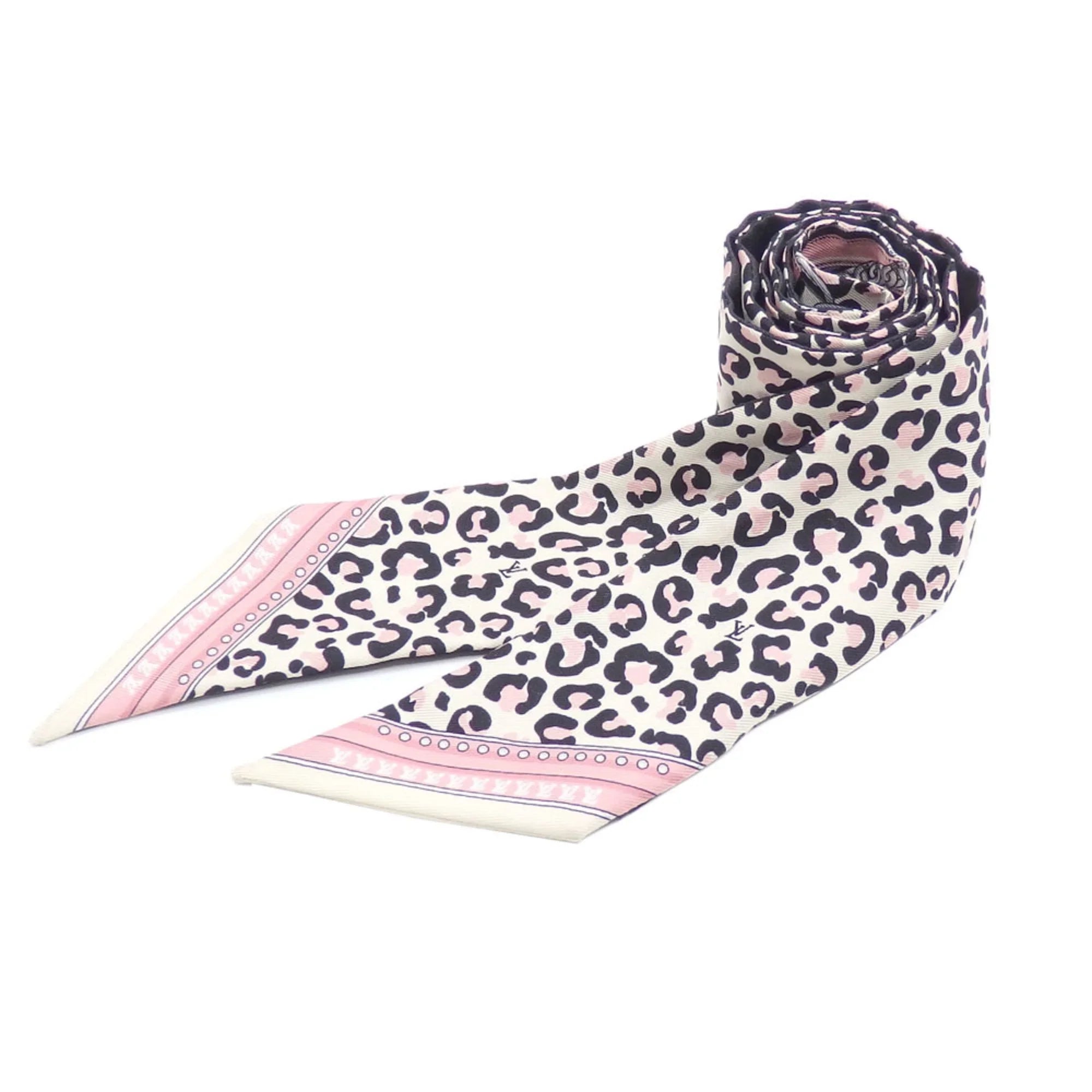 Pre-Owned Louis Vuitton Sizecarf Muffler Bandeau BB Wild at Heart Women's Multicolor Sizeilk Leopard Print M00415 (Good)