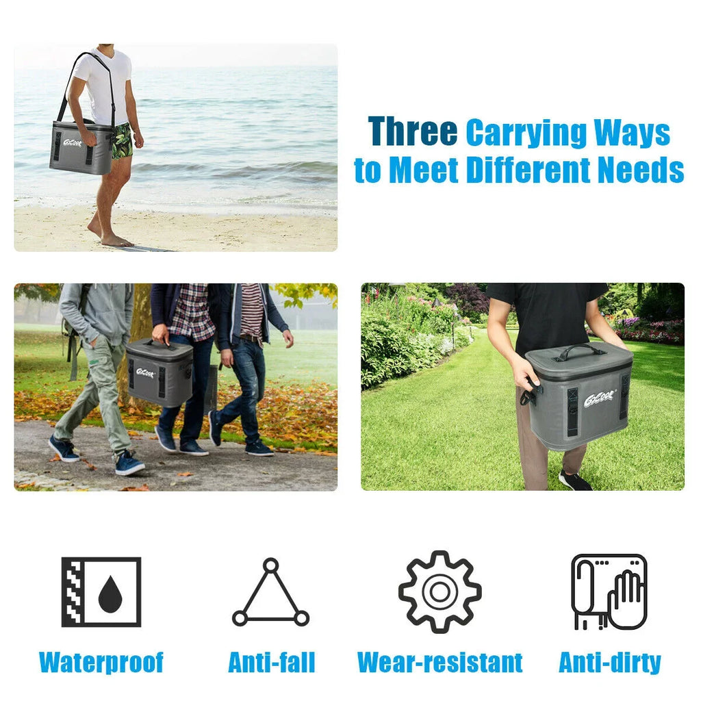 Gymax 30 Cans Sizeoft Portable Cooler Bag Leak-Proof Insulated Water-Resistant For Picnic