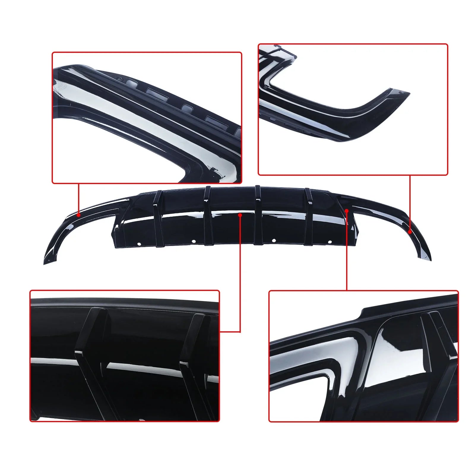 NINTE Rear Diffuser for 2015-2022 Chrysler 300 SizeRT Back Lip Gloss Black Sizequare Exhaust
