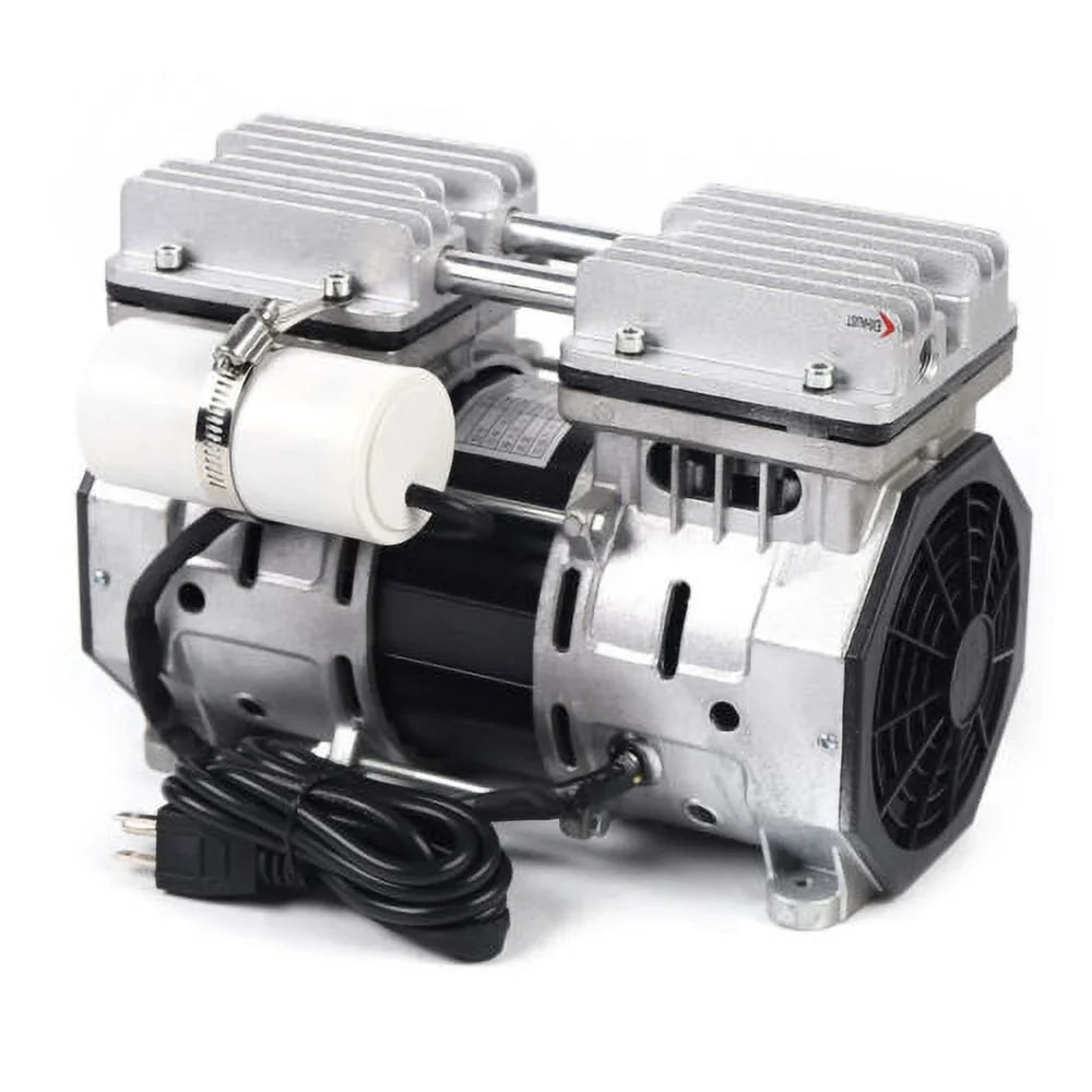 110V 1400 rpm 8 Bar  Double-Cylinder Oilless Piston Vacuum Compressor 680mmHg