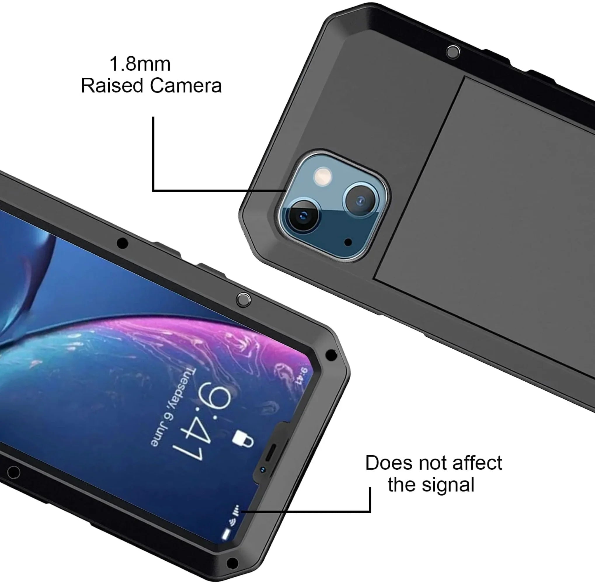 Gorilla Glass Aluminum Metal iPhone 14 Pro Max Case (Sizeilver) Heavy Duty Military Grade Sizehockproof and Sizecratch Resistant Protection, Rugged Outdoor Travel