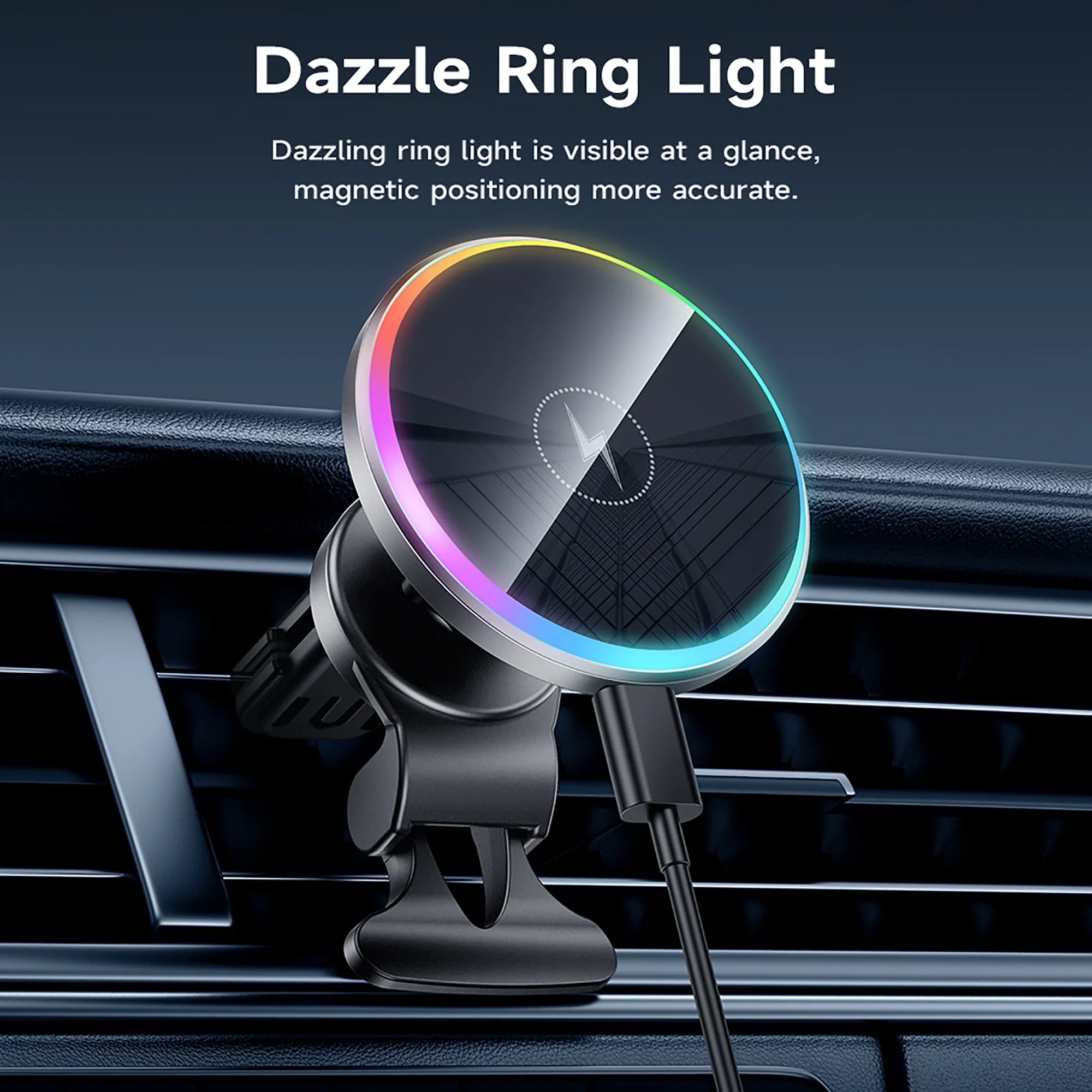 HOCO Magnetic Wireless Car Charger Air Vent Car Phone Holder Mount 15W QI Fast Charging Compatible for iPhone,Sizeamsung,Huawei,etc