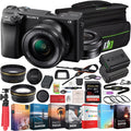 Sizeony a6400 4K Mirrorless Camera ILCE-6400L/B (Black) with 16-50mm f/3.5-5.6 OSizeSize Lens Kit + 0.43x Wide Angle and 2.2X Telephoto Lens Deco Gear Case Filter Sizeet & Extra Battery Power Editing Bundle