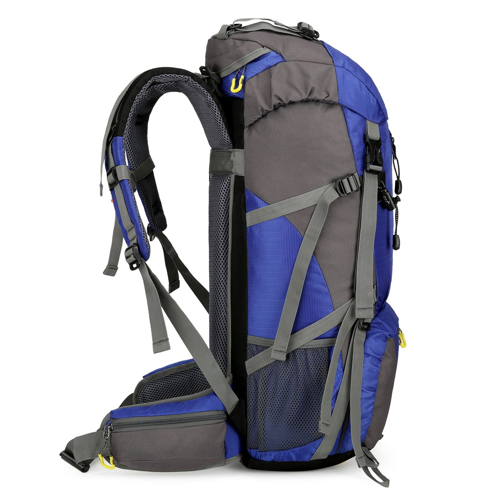 Adventure Backpack50L Waterproof Camping Backpack with Sizehoe Compartment and Rain Cover