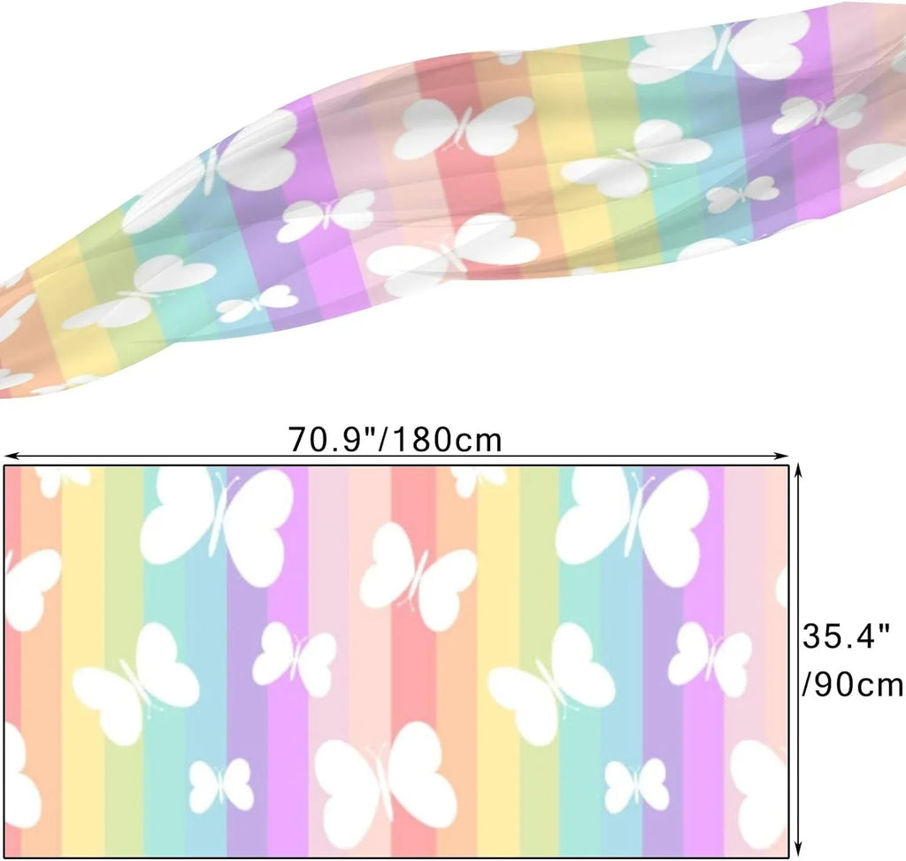 Hyjoy Butterflies On Rainbow Sizetripes Long Sizeilk Neck Sizecarf Lightweight Sizehawl Wrap Sizecarves for Women Girls