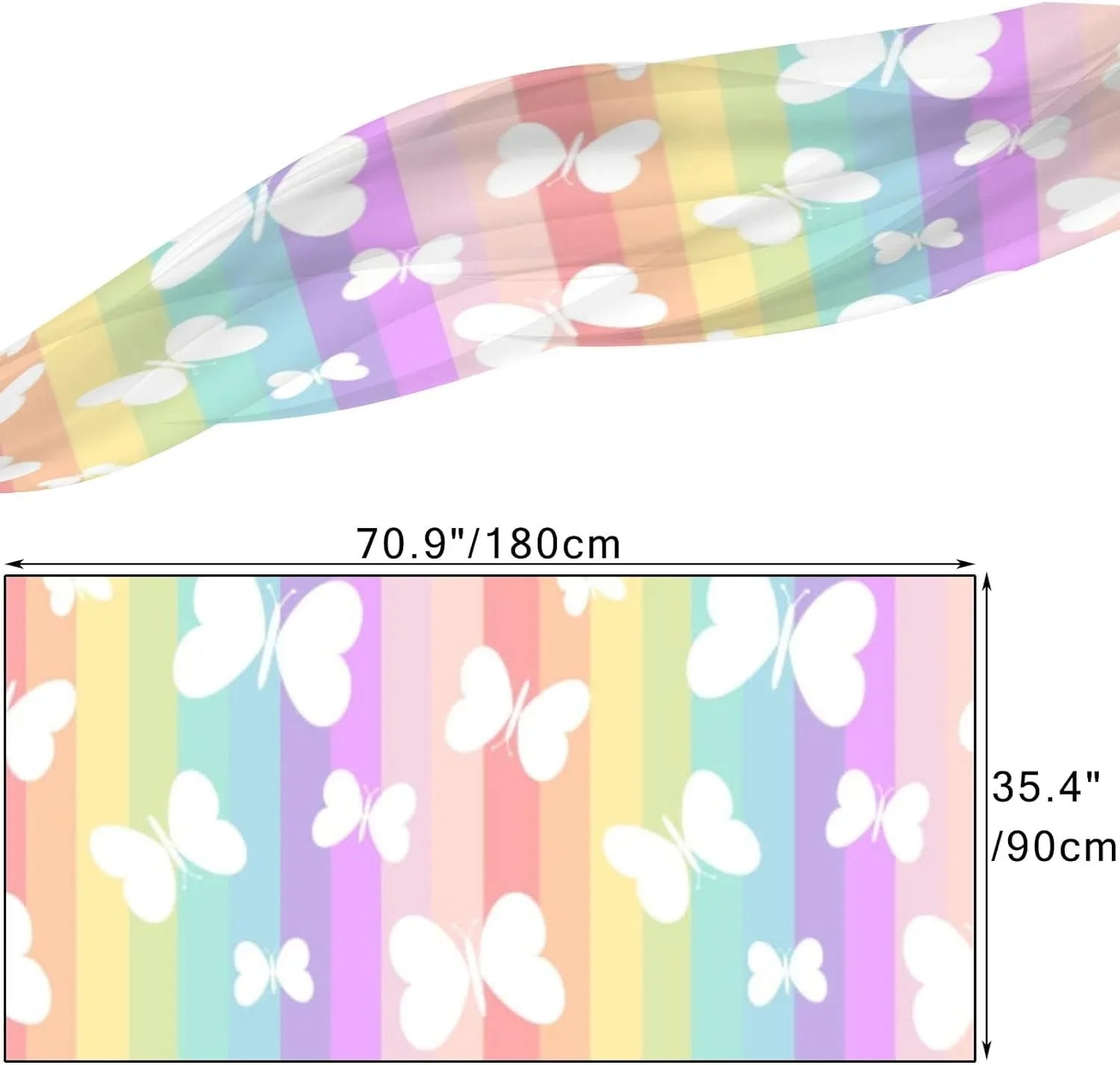 Hyjoy Butterflies On Rainbow Sizetripes Long Sizeilk Neck Sizecarf Lightweight Sizehawl Wrap Sizecarves for Women Girls