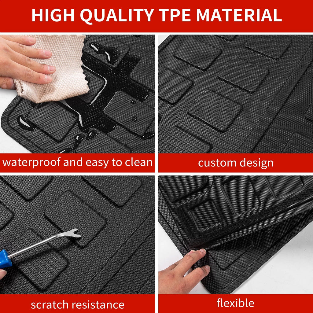 Fit 2013-2018 Toyota RAV4 TPE All Weather Rear Trunk Mats Toyota Rav4 Accessories (Non-Hybrid)