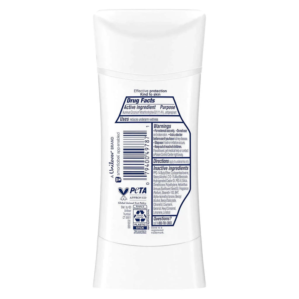 Dove Advanced care invisible - Cucumber & Cactus water - 5 in 1 Protection. Pack of 4 - 2.6 Oz. each, Total 10.4 Oz.