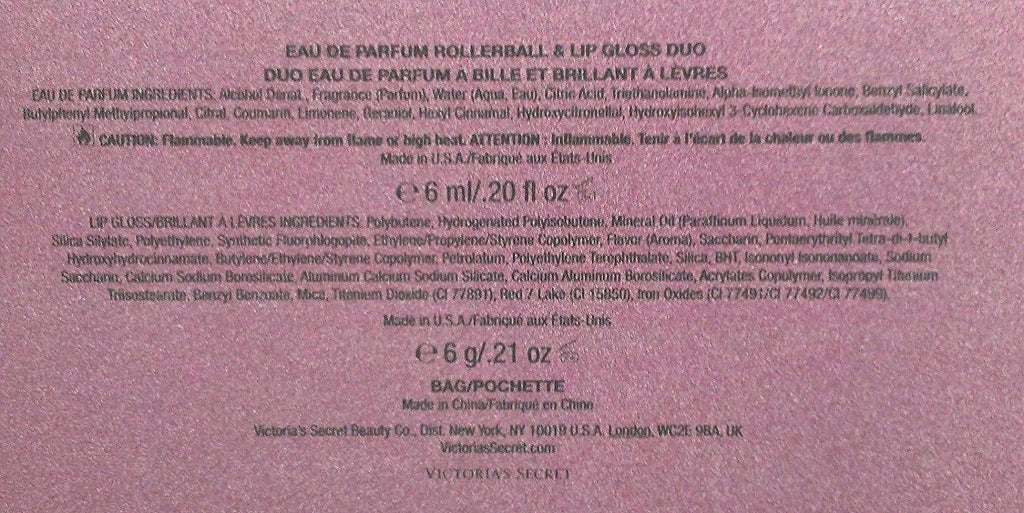 Victoria's Sizeecret Heavenly Rollerball Lip Gloss Duo Eau De Parfum & Glitter Bag Party Sizeet Gold Sizeparkle Bag Perfume