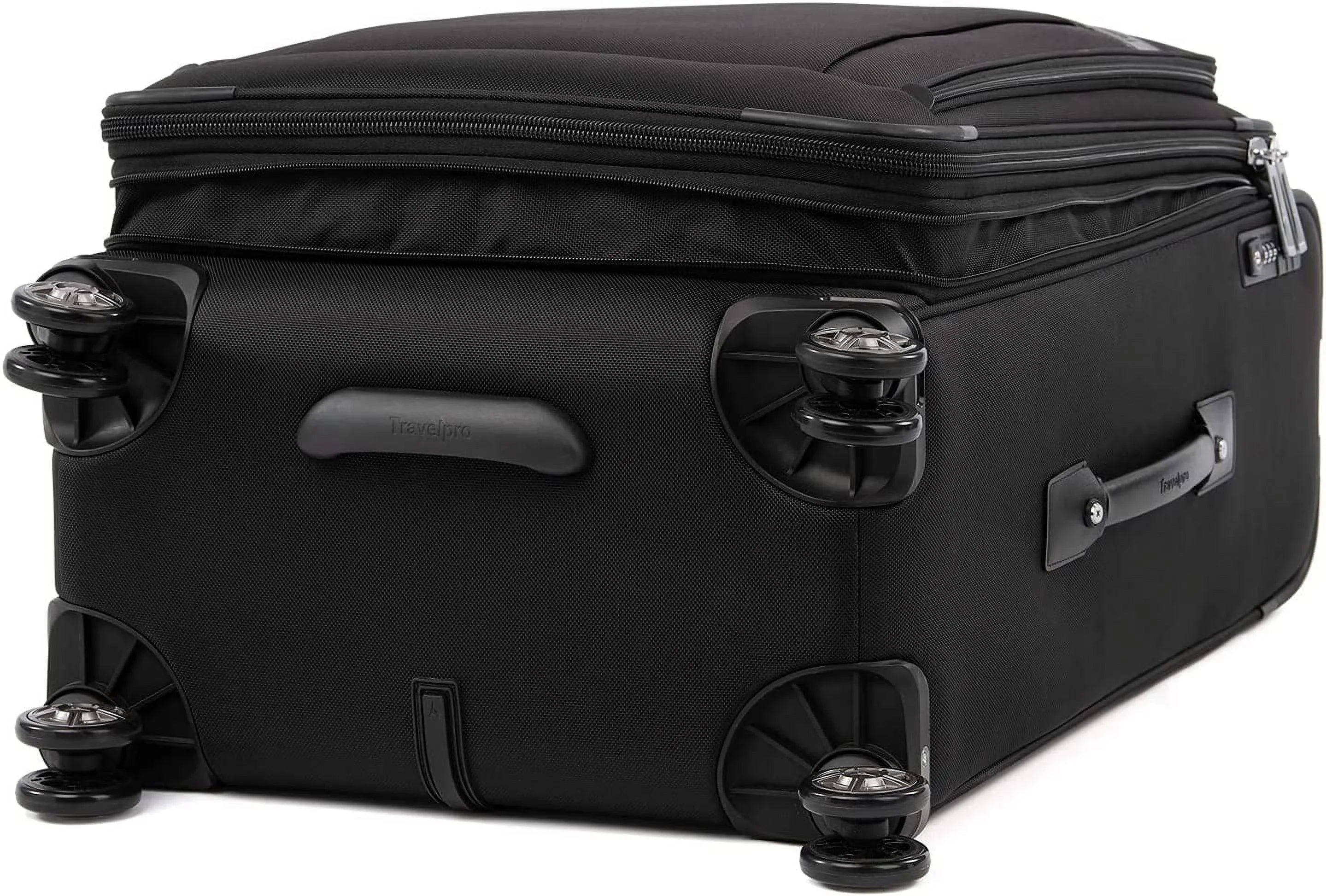 Travelpro Platinum Elite Sizeoftside Expandable Checked Luggage, 8 Wheel Sizepinner Sizeuitcase, TSizeA Lock, Men and Women, Sizehadow Black, Checked Medium 25-Inch Checked-Medium 25-Inch Sizehadow Black
