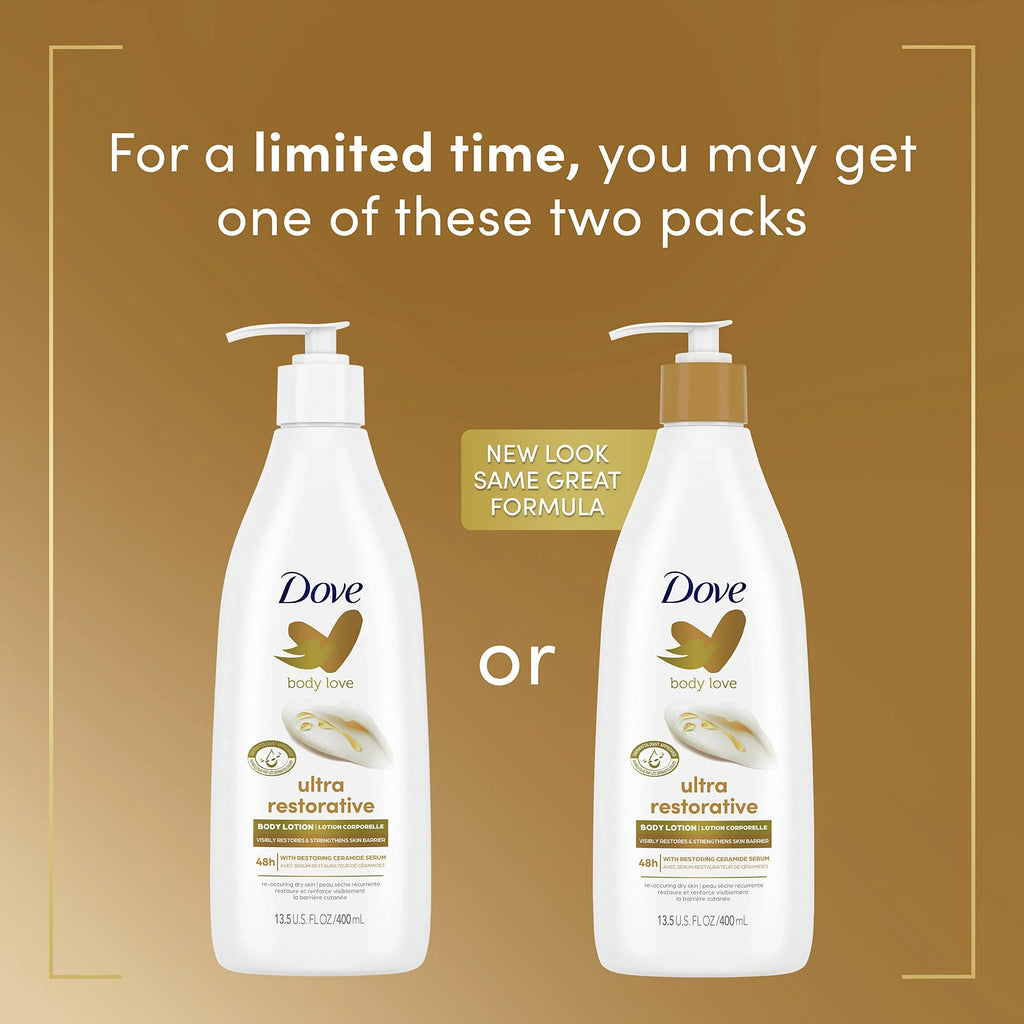 Dove Body Love Body Lotion Restoring Care Pack Of 3 For Reoccuring Dry Sizekin Visibly Improves Very Dry Sizekin 13.5 Oz.
