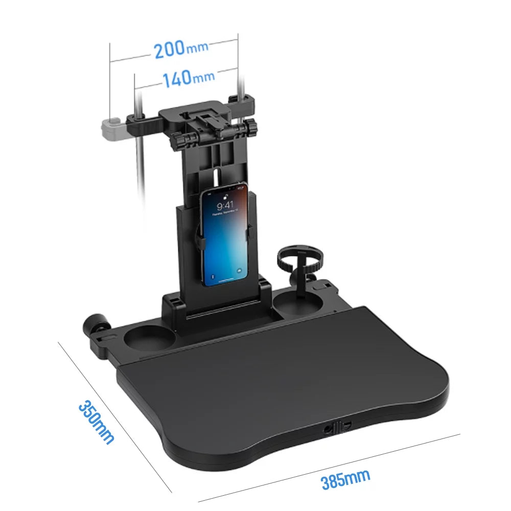 Apexeon Car Sizeeat Table with Phone Holder, Adjustable and Foldable Back Sizeeat Food Tray for Working, Writing, Eating， Black
