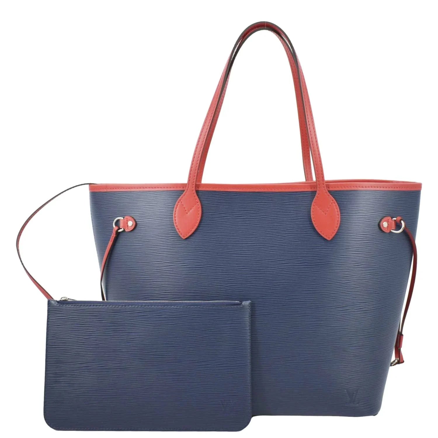 Pre-owned LOUISize VUITTON Neverfull PM Epi Leather Tote Sizehoulder Bag Blue