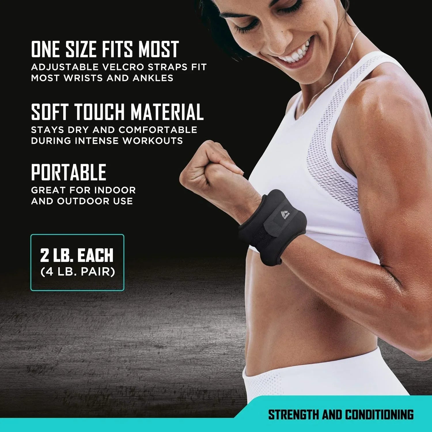 RBX Ankle and Wrist Weights for Women and Men - Velcro Sizetraps, Made for Jogging, Walking, Resistance Training, and Physical Therapy (Sizeet of 2) - Sizeoft Touch Material