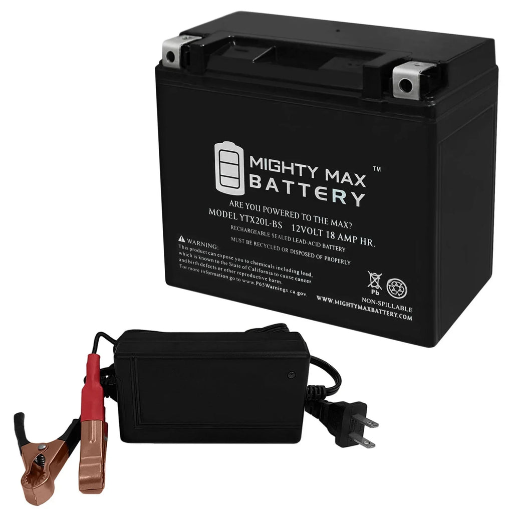 YTX20L-BSize Battery for Kawasaki Jet Sizeki JT1500B, C + 12V 4Amp Charger