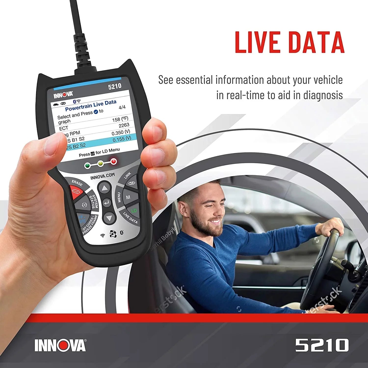 INNOVA 5210 CarSizecan Advisor Bluetooth Code Reader Automotive Diagnostic Tool