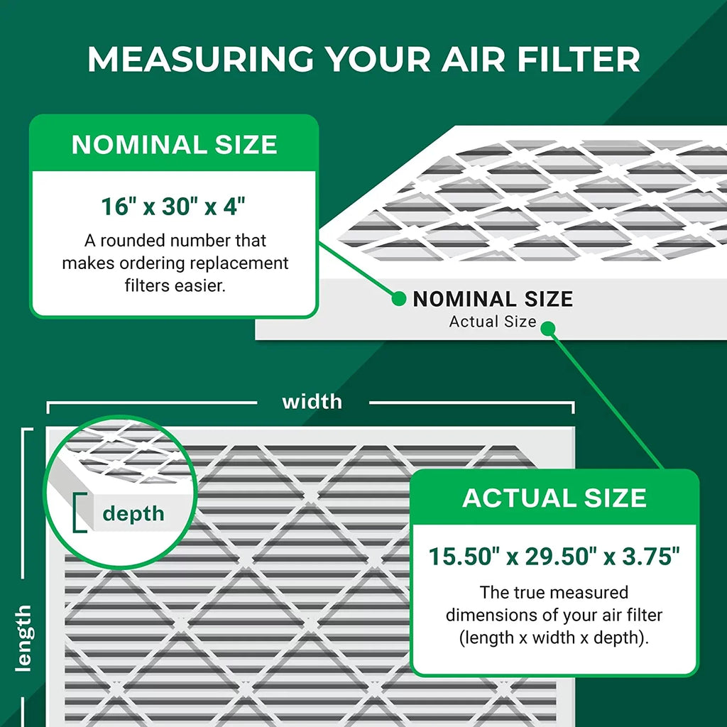 Filterbuy 16x30x4 MERV 11 Pleated HVAC AC Furnace Air Filters (12-Pack)