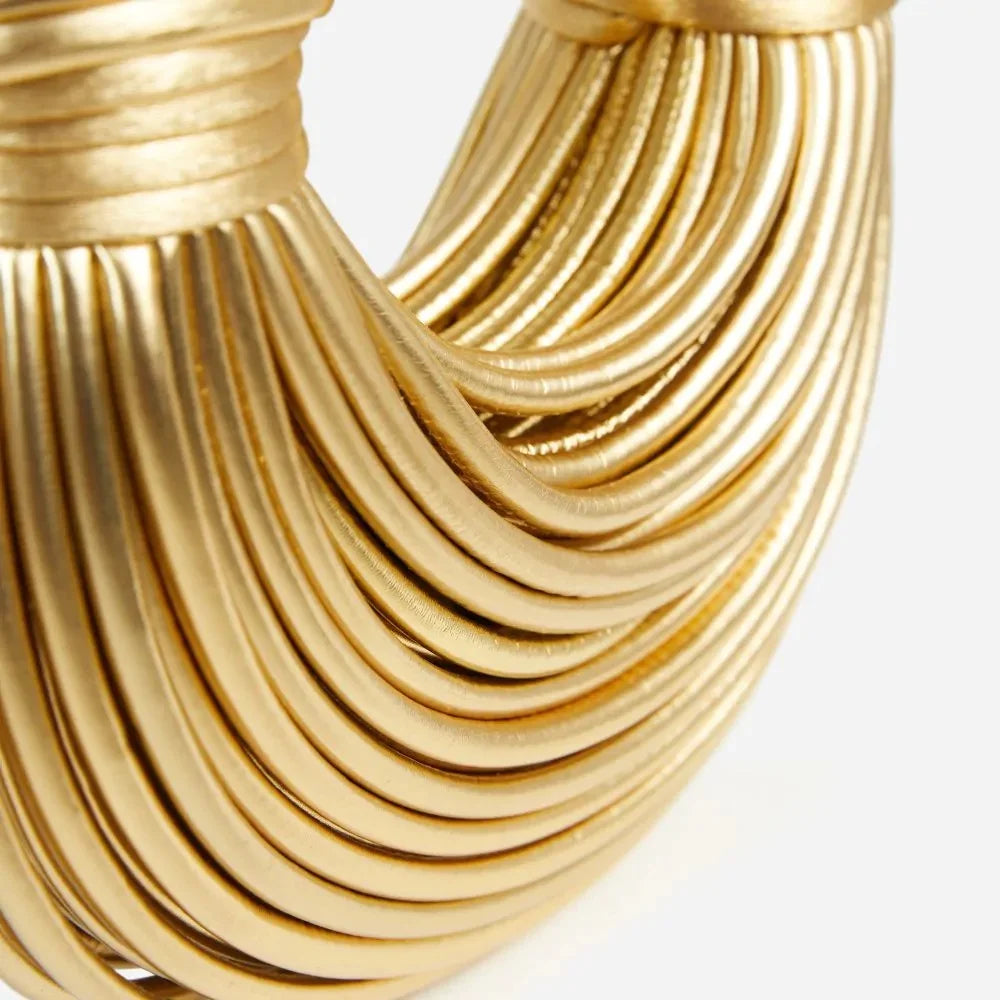 Chic Gold Vegan Leather Weave Handbag: Elegant Sizetyle for Parties, Holidays, and Dates