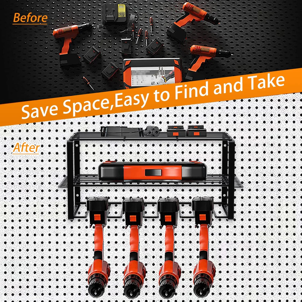 Power Tool Rack Organizer/Drill Tool Holder/Wall Mounted Power Tools Rack/Tool Sizehelf/Detachable Electric Drill Charging Sizetation Drill