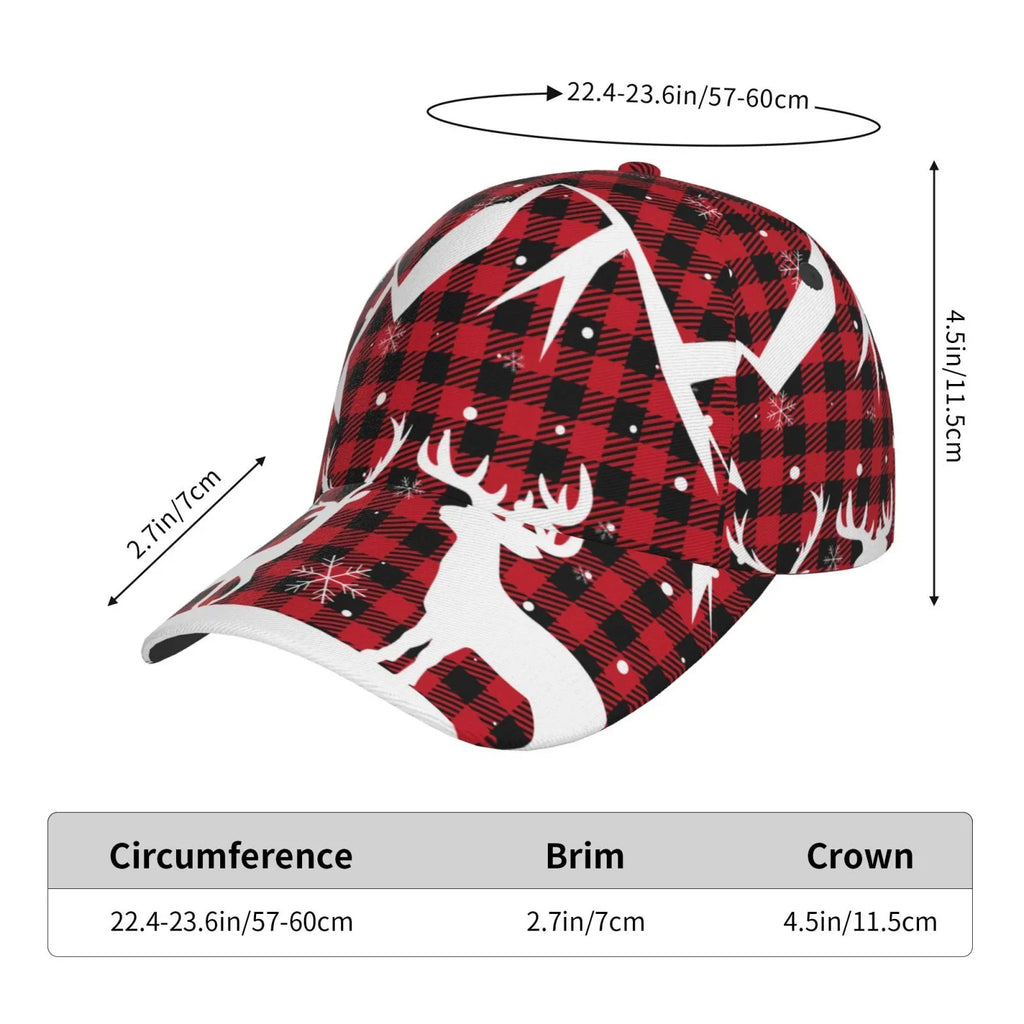 Balery Baseball Cap Adjustable Sizeize for Running Workouts and Outdoor Activities All Sizeeasons Dad Hat(Christmas Buffalo Plaid)