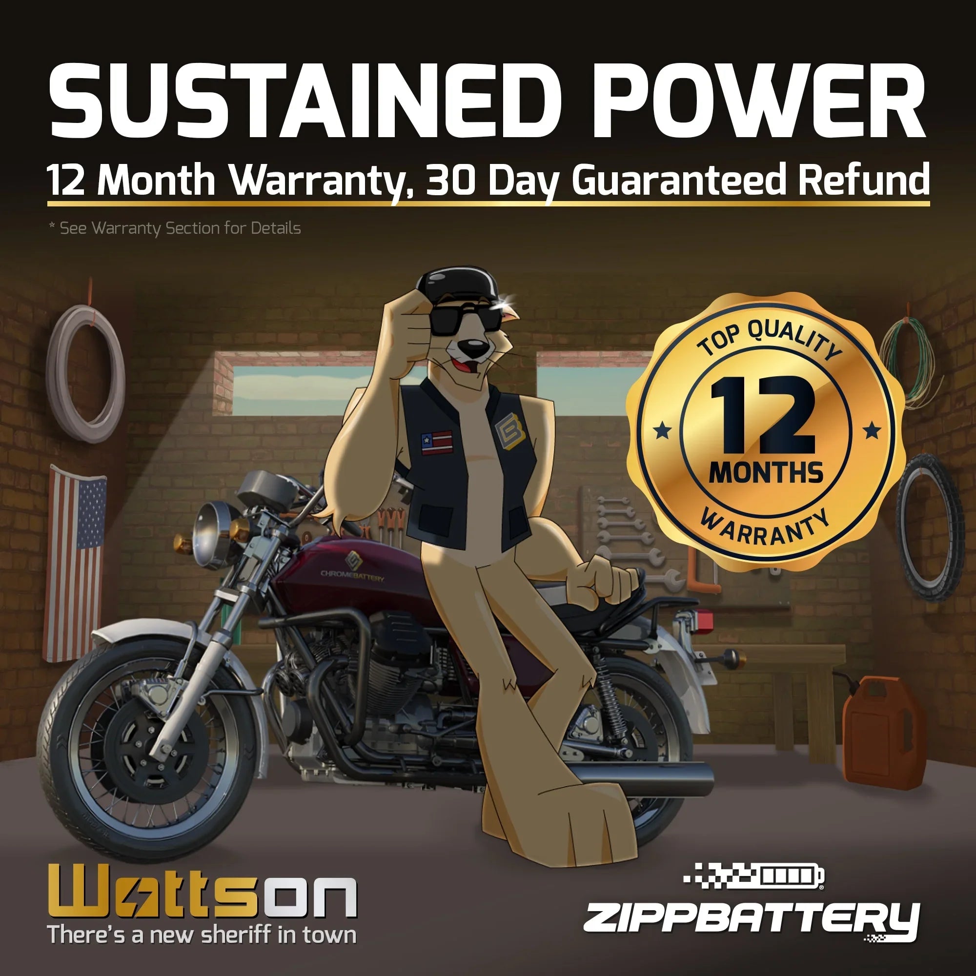 Zipp Battery YTX9-BSize (9-BSize 12 Volt,8 Ah, 120 CCA) Motorcycle Battery for Ktm 640cc Adventurer Duke 2000