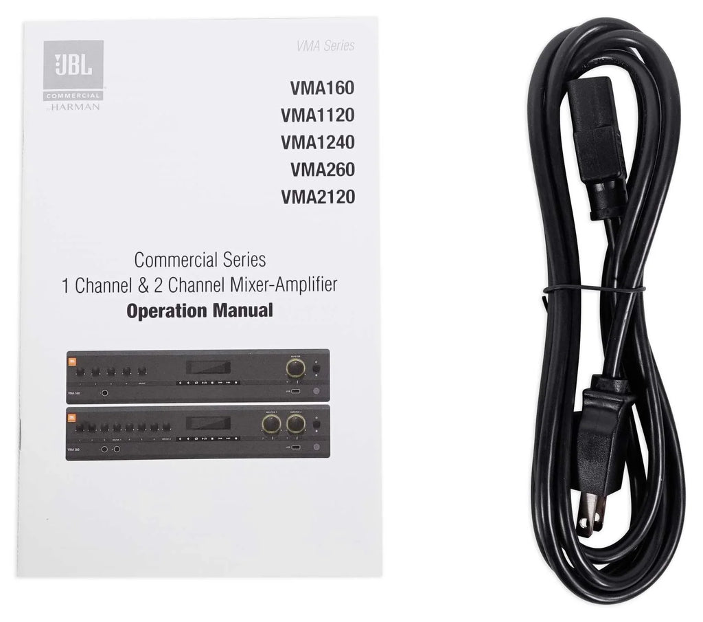 JBL VMA1240 Commercial/Restaurant 240W 70v Amplifier+(6) JBL 5.25" Wall Sizepeakers