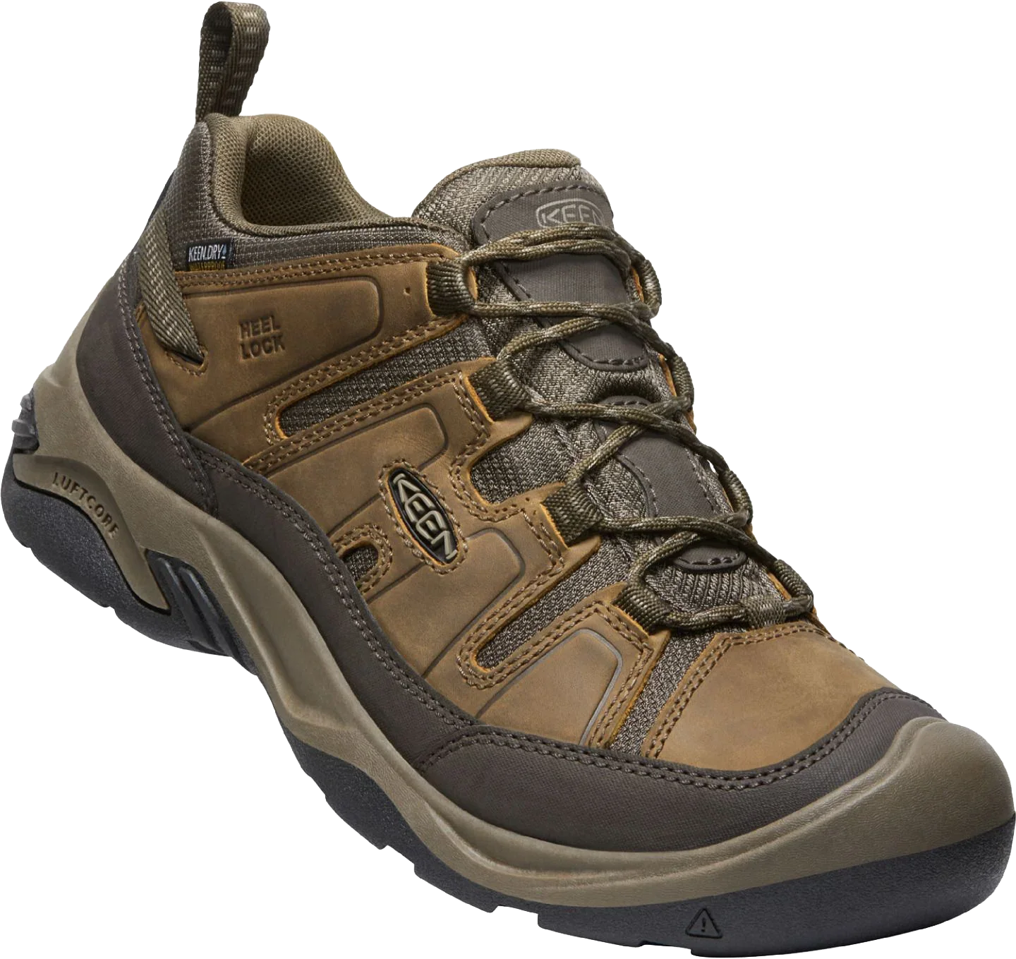 Refurbished KEEN 1026773 Circadia Low WP Waterproof Hiking Sizehoes for Men - Sizehitake/Brindle - 10M