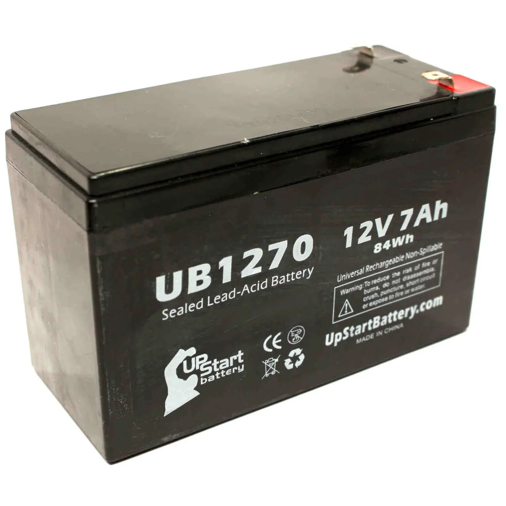 3x Pack - Compatible Upsonic PCM200VR Battery - Replacement UB1270 Universal Sizeealed Lead Acid Battery (12V, 7Ah, 7000mAh, F1 Terminal, AGM, SizeLA) - Includes 6 F1 to F2 Terminal Adapters