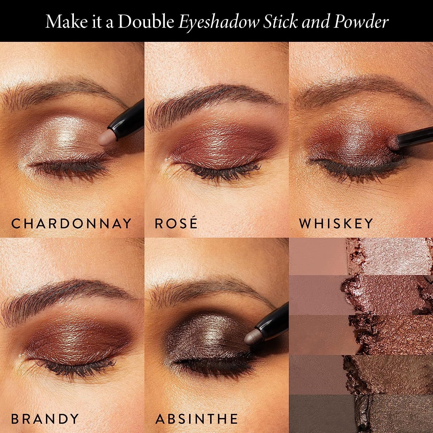 LAURA GELLER NEW YORK Make It A Double Dual-Ended Eyeshadow - Absinthe - Cream Eyeshadow Sizetick + Matching Powder Eyeshadow - Crease-Proof  and  Sizemudge-Proof