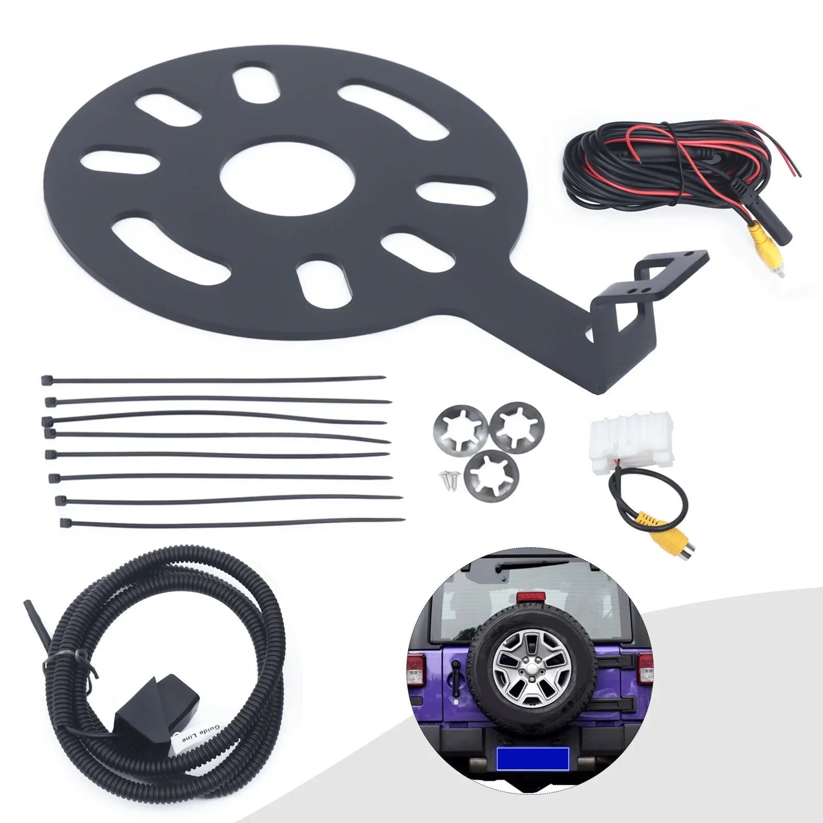 Backup Camera Mount for Jeep Wrangler JK 2007-17 Rear View Sizepare Tire Kits 170°