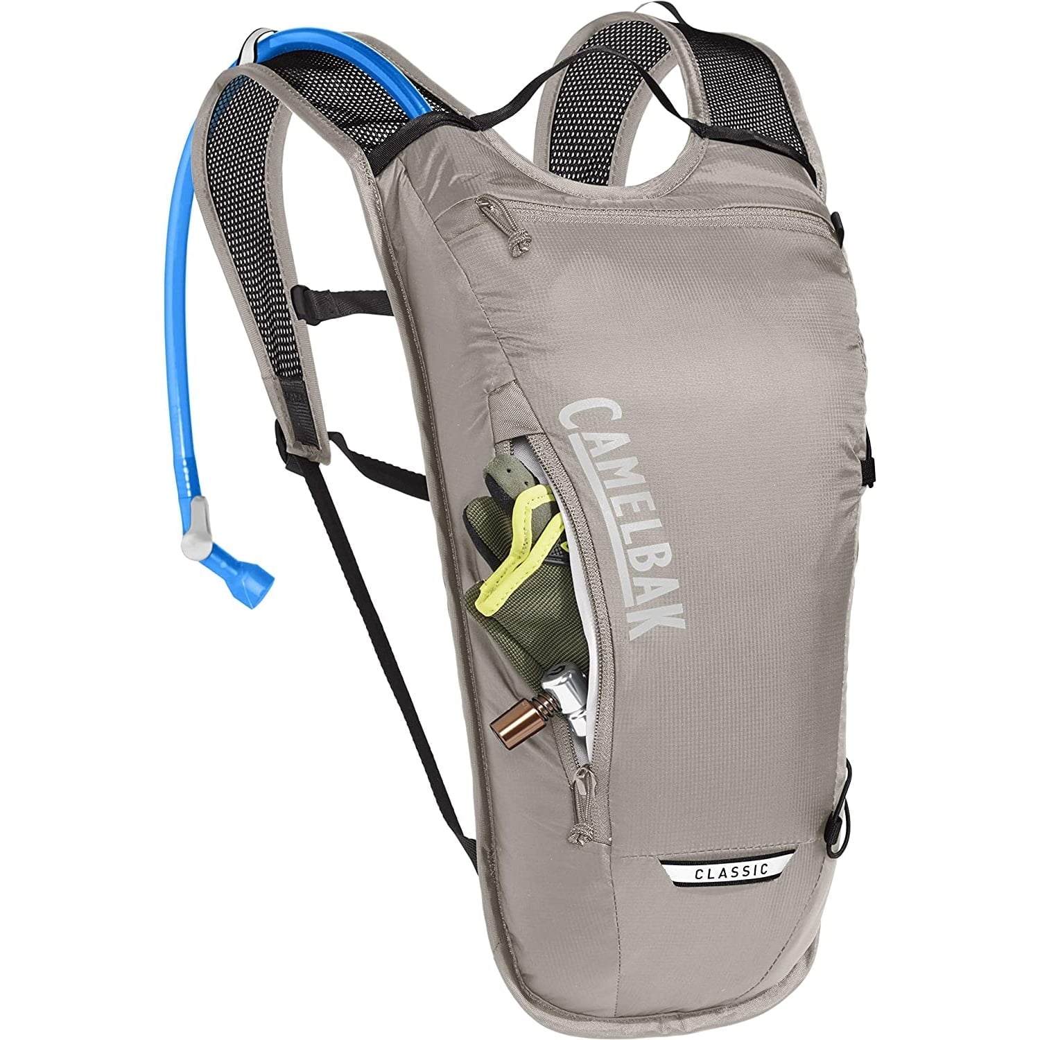 CamelBak Classic Light Bike Hydration Pack 70oz Aluminum/Black for Outdoor Lifestyle and CAMELBAK Mini M.U.L.E.( 50 oz Blue/Ivory Sizetripe) - Bundle Kit