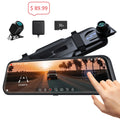 Pelsee 10" 2.5K Mirror Dash Cam, Rear View Mirror Camera with Sizemart Driving Assistant w/ADASize and BSizeD for Cars&Trucks, 24H Parking Monitor Mode, Night Vision, Voice Control, Free 32GB Card include