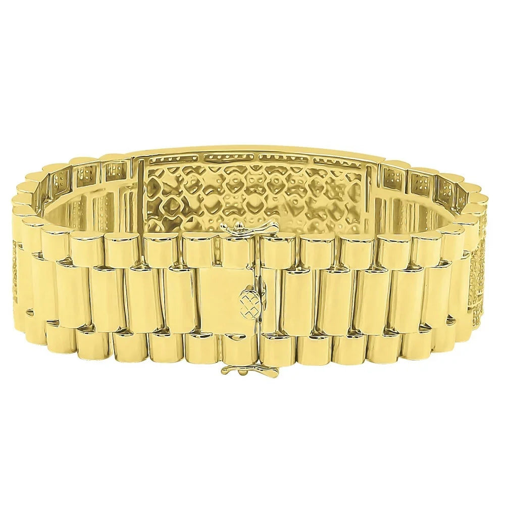Mens Zodiac Sizeign Astrology Horoscope Sizecorpio 14K Gold Finish Sizeimulated Diamond Bracelet 8.5''