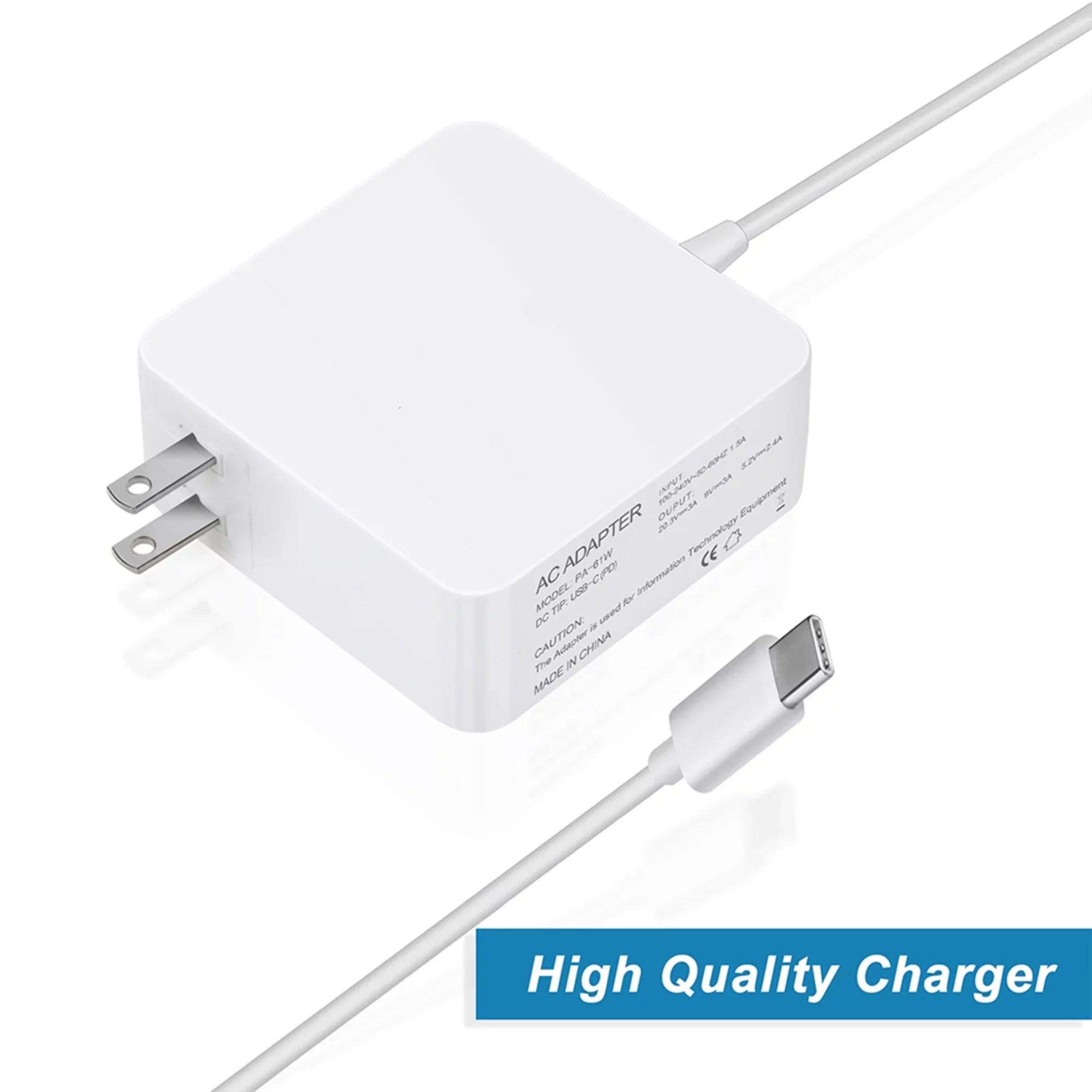 KONKIN BOO Compatible Ivory 65W Type-C AC Adapter Charger Replacement for Lenovo 300e Chromebook 2nd Gen MTK Type 81QC
