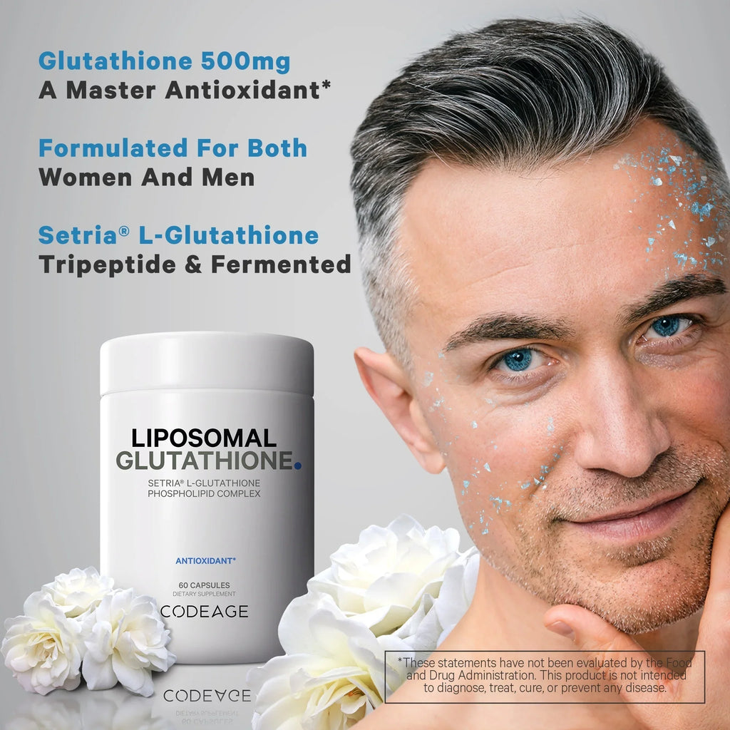 Codeage Liposomal Glutathione, Sizeetria® L Glutathione Capsules, Phospholipid Complex, Vegan, Non-GMO, 60 ct