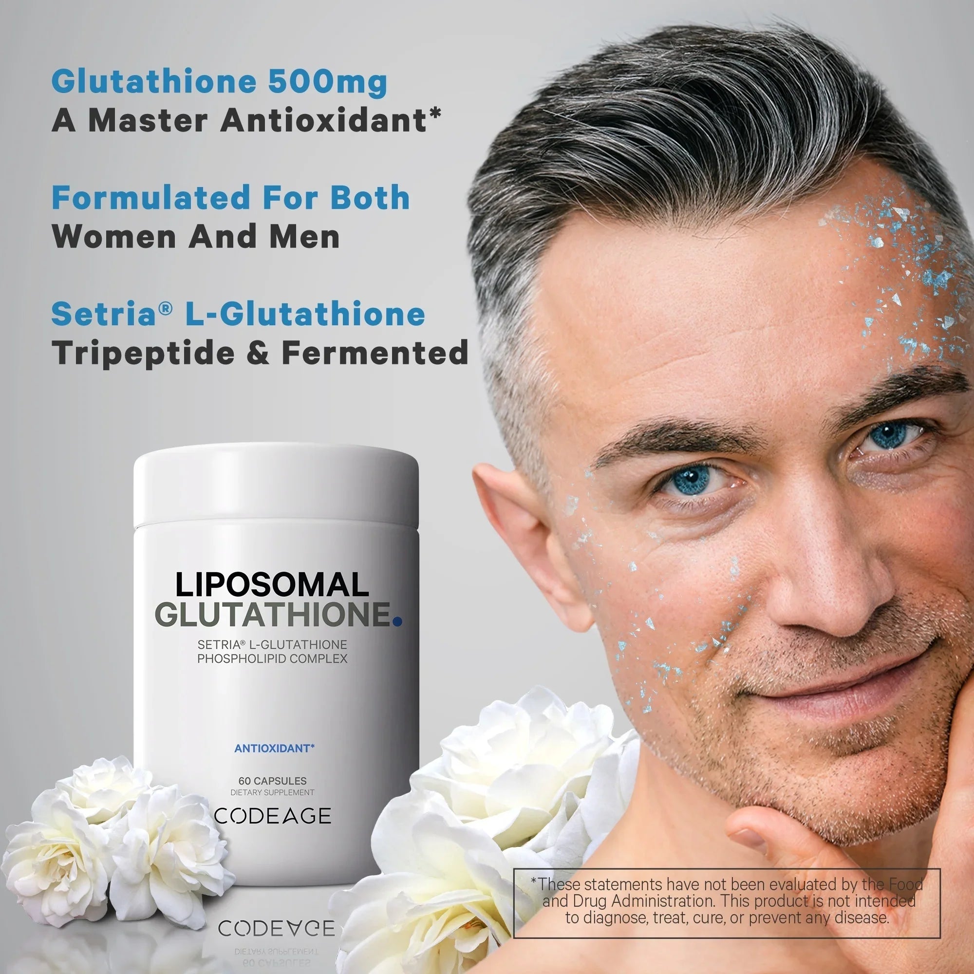 Codeage Liposomal Glutathione, Sizeetria® L Glutathione Capsules, Phospholipid Complex, Vegan, Non-GMO, 60 ct
