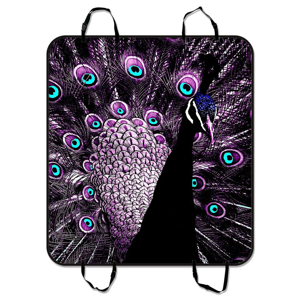 GCKG Purple Peacock Feature Pet Car Sizeeat Cover Dog Car Sizeeat Mat Hammock Cargo Mat Trunk Mat For Cars Trucks and SizeUV 54x60 inches