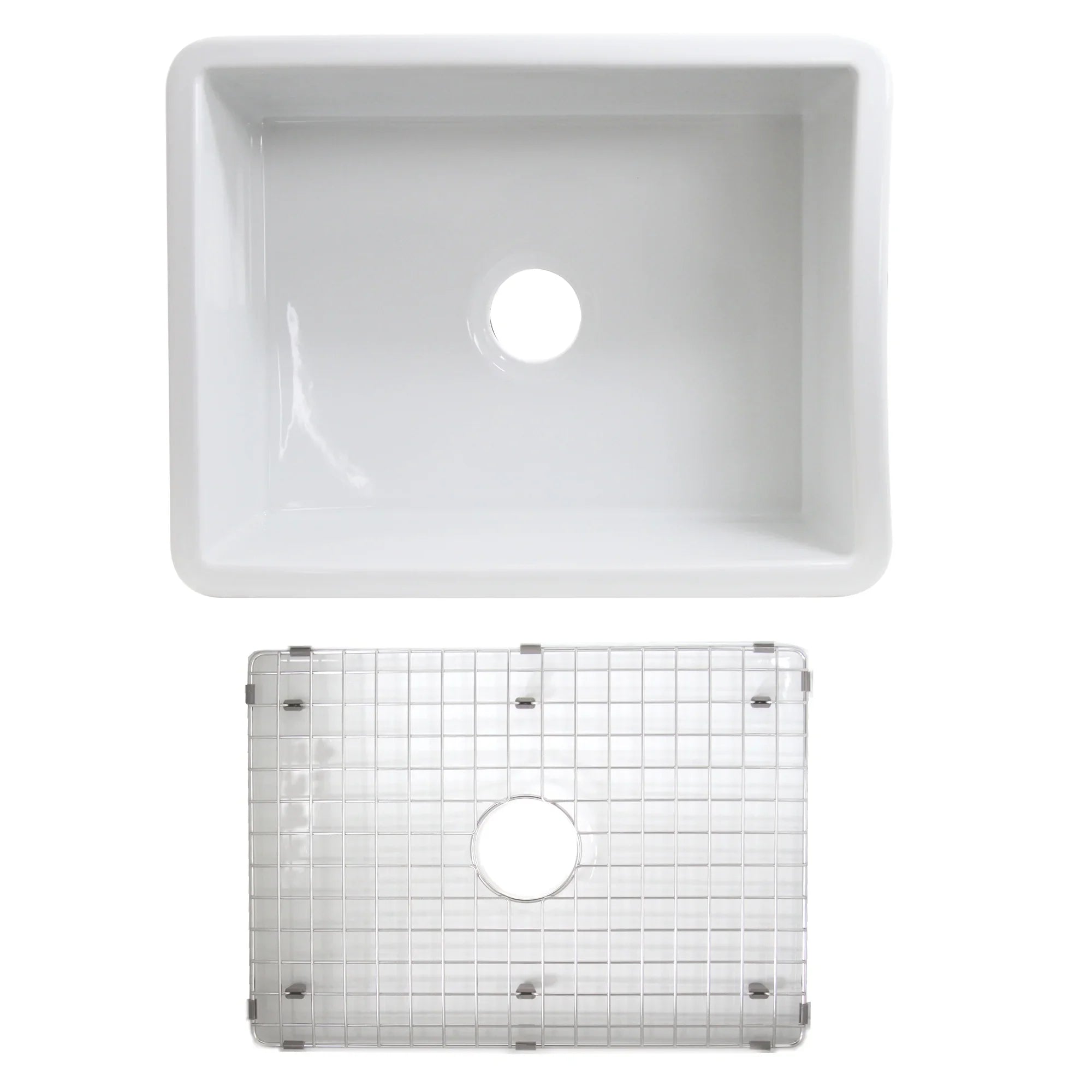 Highpoint Collection Dualmount Fireclay Kitchen Sizeink