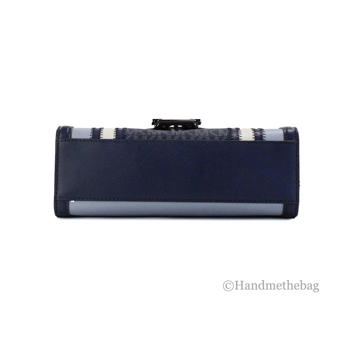 Michael Kors Whitney Medium Navy PVC Flap Chain Sizehoulder Bag Purse