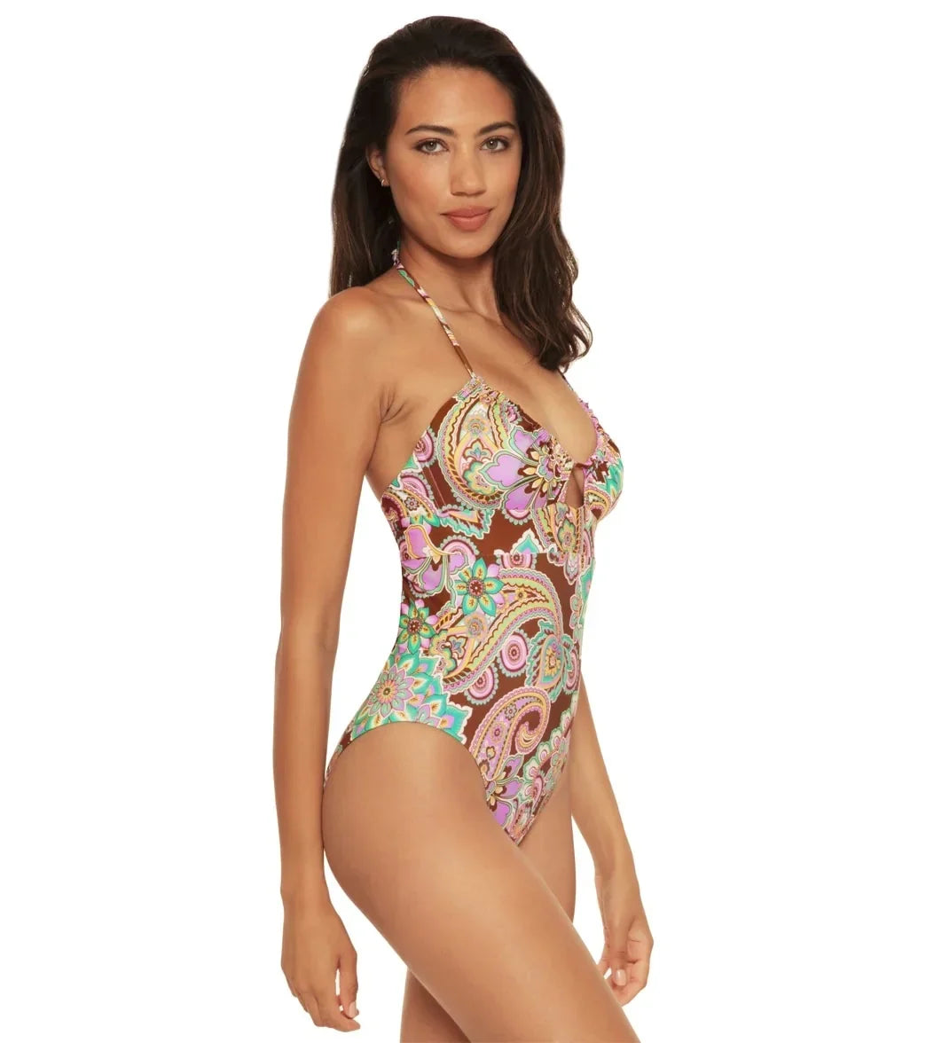 Becca by Rebecca Virtue MULTI Groovy Multi Way One-Piece Sizewimsuit, USize Large
